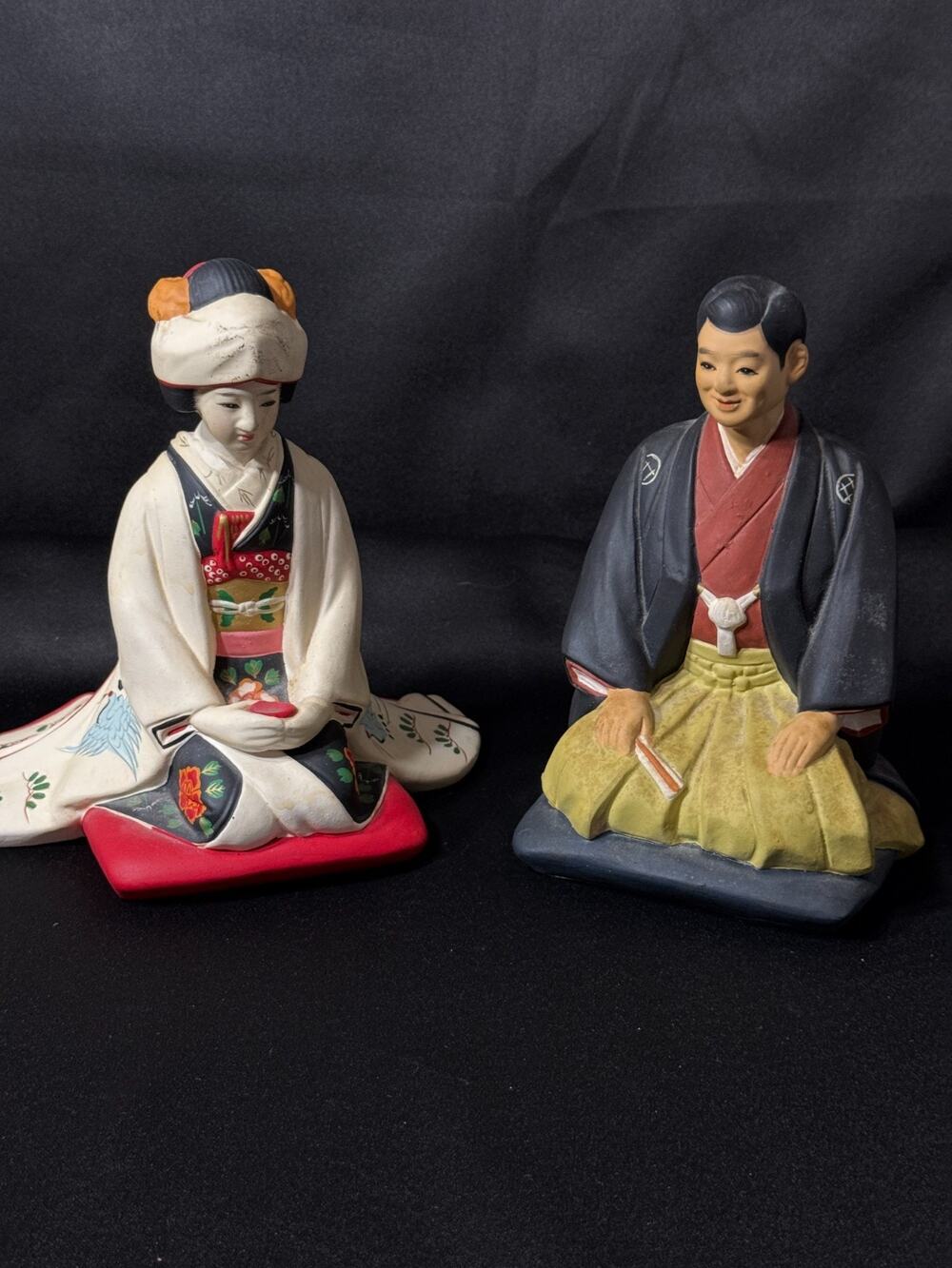 Vintage Hakata Urasaki Dolls Japanese Bride & Groom Figurine Set Made in Japan